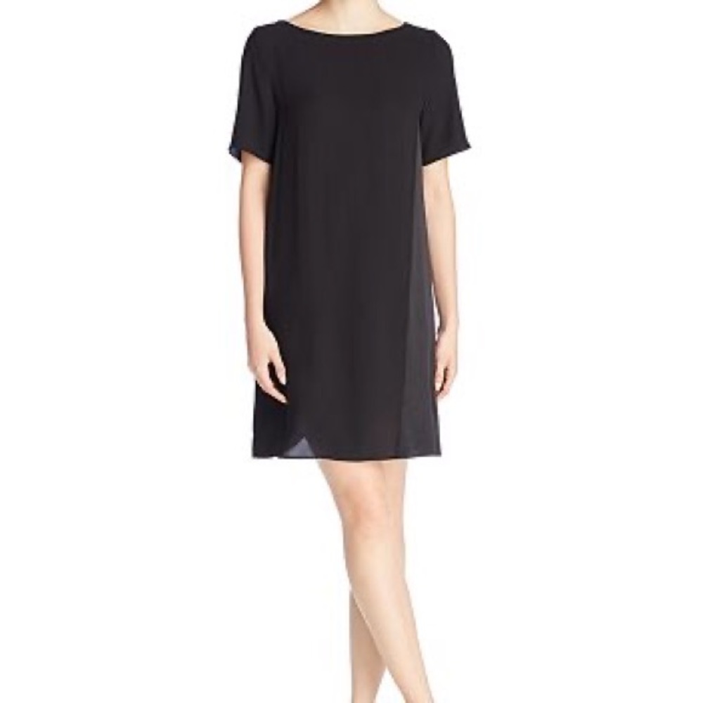 Eileen Fisher Silk Short Sleeve Shift Dress petite small / sp pp